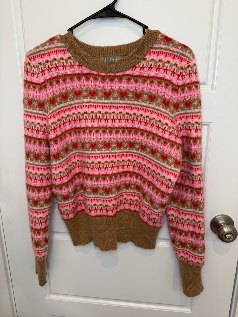 J Crew  Fair Isle Lambs Wool Blend Crew Neck Sweater  Womens Small